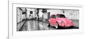 ¡Viva Mexico! Panoramic Collection - Pink VW Beetle Car in San Cristobal de Las Casas-Philippe Hugonnard-Framed Photographic Print