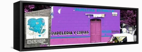 ¡Viva Mexico! Panoramic Collection - Purple Papeleria Estrella-Philippe Hugonnard-Framed Stretched Canvas