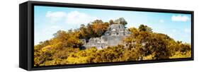 ¡Viva Mexico! Panoramic Collection - Pyramid in Mayan City of Calakmul with Fall Colors II-Philippe Hugonnard-Framed Stretched Canvas