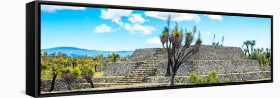 ¡Viva Mexico! Panoramic Collection - Pyramid of Cantona Archaeological Ruins III-Philippe Hugonnard-Framed Stretched Canvas