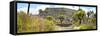 ¡Viva Mexico! Panoramic Collection - Pyramid of Cantona Archaeological Ruins V-Philippe Hugonnard-Framed Stretched Canvas