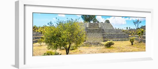 ¡Viva Mexico! Panoramic Collection - Pyramid of Cantona Archaeological Ruins-Philippe Hugonnard-Framed Photographic Print