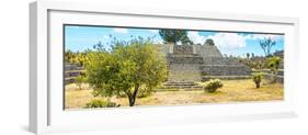 ¡Viva Mexico! Panoramic Collection - Pyramid of Cantona Archaeological Ruins-Philippe Hugonnard-Framed Photographic Print