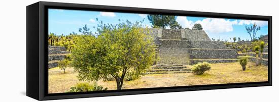 ¡Viva Mexico! Panoramic Collection - Pyramid of Cantona Archaeological Ruins-Philippe Hugonnard-Framed Stretched Canvas