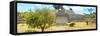 ¡Viva Mexico! Panoramic Collection - Pyramid of Cantona Archaeological Ruins-Philippe Hugonnard-Framed Stretched Canvas