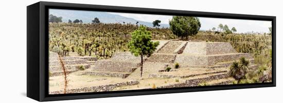 ¡Viva Mexico! Panoramic Collection - Pyramid of Cantona - Puebla V-Philippe Hugonnard-Framed Stretched Canvas