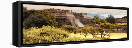 ¡Viva Mexico! Panoramic Collection - Pyramid of Monte Alban with Fall Colors II-Philippe Hugonnard-Framed Stretched Canvas