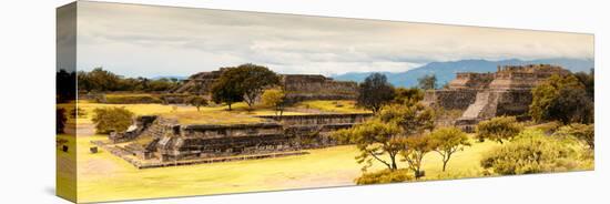 ¡Viva Mexico! Panoramic Collection - Pyramid of Monte Alban with Fall Colors III-Philippe Hugonnard-Stretched Canvas