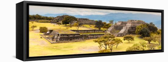 ¡Viva Mexico! Panoramic Collection - Pyramid of Monte Alban with Fall Colors V-Philippe Hugonnard-Framed Stretched Canvas