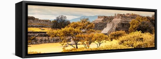 ¡Viva Mexico! Panoramic Collection - Pyramid of Monte Alban with Fall Colors-Philippe Hugonnard-Framed Stretched Canvas