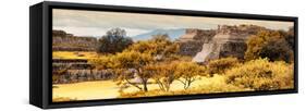 ¡Viva Mexico! Panoramic Collection - Pyramid of Monte Alban with Fall Colors-Philippe Hugonnard-Framed Stretched Canvas