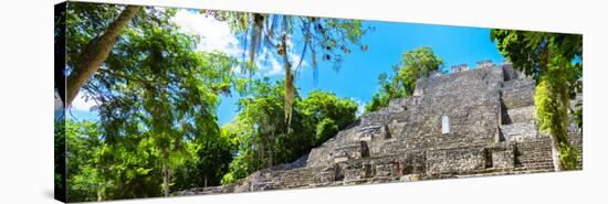 ¡Viva Mexico! Panoramic Collection - Pyramyd of the ancient Mayan City II - Calakmul-Philippe Hugonnard-Stretched Canvas
