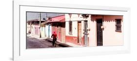 ¡Viva Mexico! Panoramic Collection - Red Cyclist in San Cristobal III-Philippe Hugonnard-Framed Photographic Print