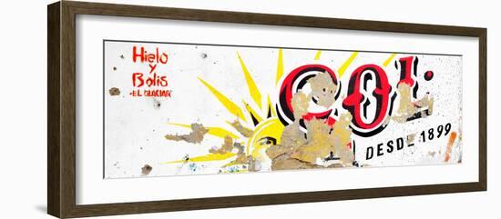 ¡Viva Mexico! Panoramic Collection - Red SOL Sign Street Wall-Philippe Hugonnard-Framed Photographic Print