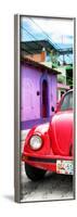 ¡Viva Mexico! Panoramic Collection - Red VW Beetle Car and Colorful Houses-Philippe Hugonnard-Framed Photographic Print