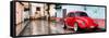 ¡Viva Mexico! Panoramic Collection - Red VW Beetle Car in San Cristobal de Las Casas II-Philippe Hugonnard-Framed Stretched Canvas