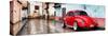 ¡Viva Mexico! Panoramic Collection - Red VW Beetle Car in San Cristobal de Las Casas II-Philippe Hugonnard-Stretched Canvas