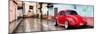 ¡Viva Mexico! Panoramic Collection - Red VW Beetle Car in San Cristobal de Las Casas II-Philippe Hugonnard-Mounted Photographic Print