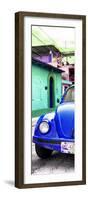 ¡Viva Mexico! Panoramic Collection - Royal Blue VW Beetle Car and Colorful Houses-Philippe Hugonnard-Framed Photographic Print