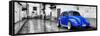 ?Viva Mexico! Panoramic Collection - Royal Blue VW Beetle Car in San Cristobal de Las Casas-Philippe Hugonnard-Framed Stretched Canvas