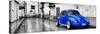 ?Viva Mexico! Panoramic Collection - Royal Blue VW Beetle Car in San Cristobal de Las Casas-Philippe Hugonnard-Stretched Canvas