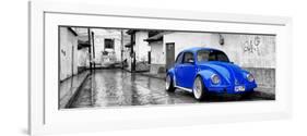 ?Viva Mexico! Panoramic Collection - Royal Blue VW Beetle Car in San Cristobal de Las Casas-Philippe Hugonnard-Framed Photographic Print