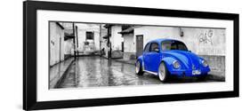 ?Viva Mexico! Panoramic Collection - Royal Blue VW Beetle Car in San Cristobal de Las Casas-Philippe Hugonnard-Framed Photographic Print