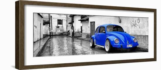 ?Viva Mexico! Panoramic Collection - Royal Blue VW Beetle Car in San Cristobal de Las Casas-Philippe Hugonnard-Framed Photographic Print