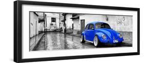 ?Viva Mexico! Panoramic Collection - Royal Blue VW Beetle Car in San Cristobal de Las Casas-Philippe Hugonnard-Framed Photographic Print