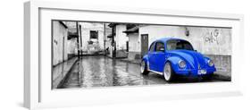 ?Viva Mexico! Panoramic Collection - Royal Blue VW Beetle Car in San Cristobal de Las Casas-Philippe Hugonnard-Framed Photographic Print