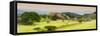 ¡Viva Mexico! Panoramic Collection - Ruins of Monte Alban at Sunset III-Philippe Hugonnard-Framed Stretched Canvas