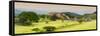 ¡Viva Mexico! Panoramic Collection - Ruins of Monte Alban at Sunset III-Philippe Hugonnard-Framed Stretched Canvas