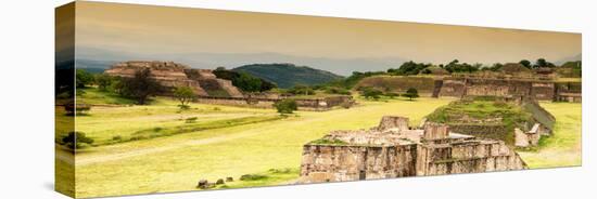 ¡Viva Mexico! Panoramic Collection - Ruins of Monte Alban at Sunset-Philippe Hugonnard-Stretched Canvas