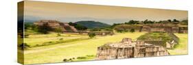 ¡Viva Mexico! Panoramic Collection - Ruins of Monte Alban at Sunset-Philippe Hugonnard-Stretched Canvas