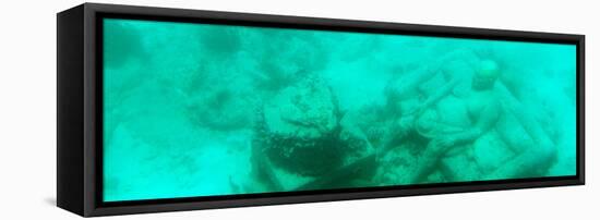 ¡Viva Mexico! Panoramic Collection - Sculptures at bottom of sea in Cancun III-Philippe Hugonnard-Framed Stretched Canvas