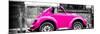 ¡Viva Mexico! Panoramic Collection - Small Deep Pink VW Beetle Car-Philippe Hugonnard-Mounted Photographic Print