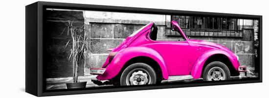 ¡Viva Mexico! Panoramic Collection - Small Deep Pink VW Beetle Car-Philippe Hugonnard-Framed Stretched Canvas