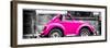 ¡Viva Mexico! Panoramic Collection - Small Deep Pink VW Beetle Car-Philippe Hugonnard-Framed Photographic Print