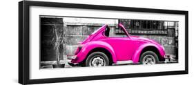 ¡Viva Mexico! Panoramic Collection - Small Deep Pink VW Beetle Car-Philippe Hugonnard-Framed Photographic Print