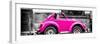 ¡Viva Mexico! Panoramic Collection - Small Deep Pink VW Beetle Car-Philippe Hugonnard-Framed Photographic Print