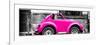 ¡Viva Mexico! Panoramic Collection - Small Deep Pink VW Beetle Car-Philippe Hugonnard-Framed Photographic Print