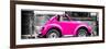 ¡Viva Mexico! Panoramic Collection - Small Deep Pink VW Beetle Car-Philippe Hugonnard-Framed Photographic Print