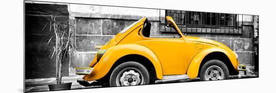 ¡Viva Mexico! Panoramic Collection - Small Gold VW Beetle Car-Philippe Hugonnard-Mounted Photographic Print