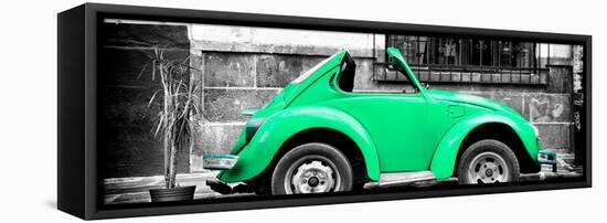 ¡Viva Mexico! Panoramic Collection - Small Green VW Beetle Car-Philippe Hugonnard-Framed Stretched Canvas