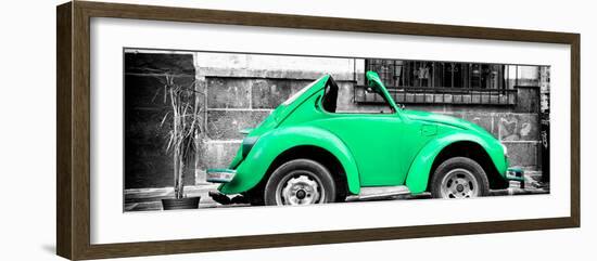 ¡Viva Mexico! Panoramic Collection - Small Green VW Beetle Car-Philippe Hugonnard-Framed Photographic Print