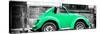 ¡Viva Mexico! Panoramic Collection - Small Green VW Beetle Car-Philippe Hugonnard-Stretched Canvas