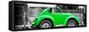 ¡Viva Mexico! Panoramic Collection - Small Kelly Green VW Beetle Car-Philippe Hugonnard-Framed Stretched Canvas
