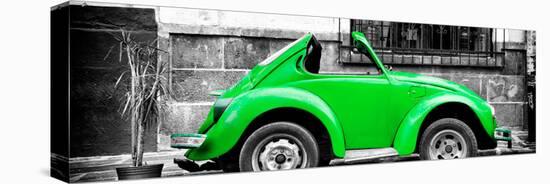 ¡Viva Mexico! Panoramic Collection - Small Kelly Green VW Beetle Car-Philippe Hugonnard-Stretched Canvas