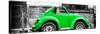 ¡Viva Mexico! Panoramic Collection - Small Kelly Green VW Beetle Car-Philippe Hugonnard-Stretched Canvas