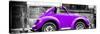 ¡Viva Mexico! Panoramic Collection - Small Purple VW Beetle Car-Philippe Hugonnard-Stretched Canvas